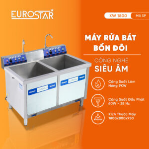 Máy rửa bát bồn đôi công nghiệp XW1800