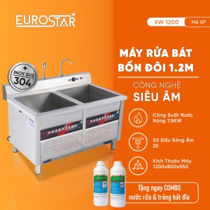 Máy rửa bát công nghiệp bồn đôi 1.2m Ultra Sonic